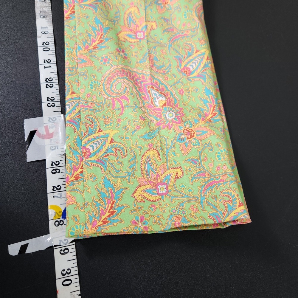 Lauren Ralph Lauren Women's Pink Green Paisley Floral Print Pants Size 8 Ankle - Picture 5 of 9